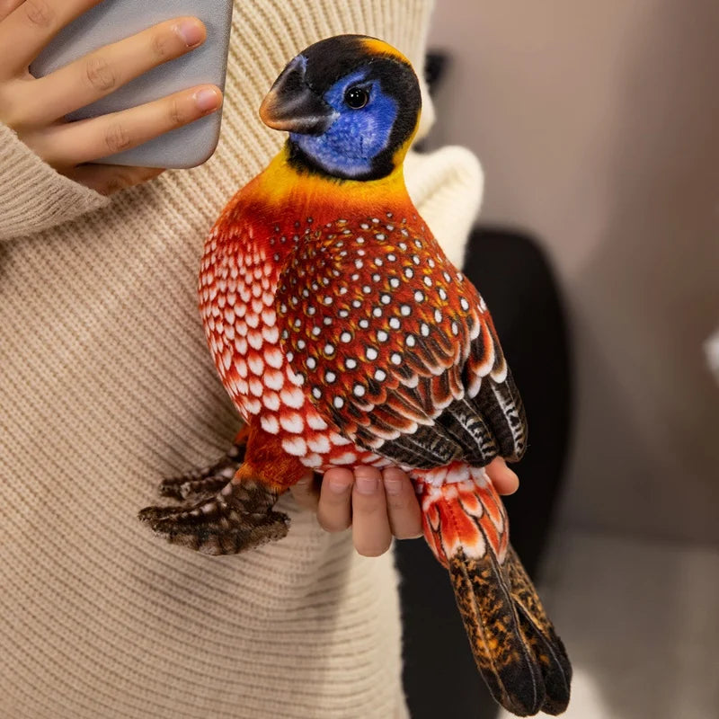 New Pretty Printing Simulation Guinea Fowl Plush Toys Cotton Stuffed Colorful Bird Doll Funny Desktop Pet Room Decor Nice Gift