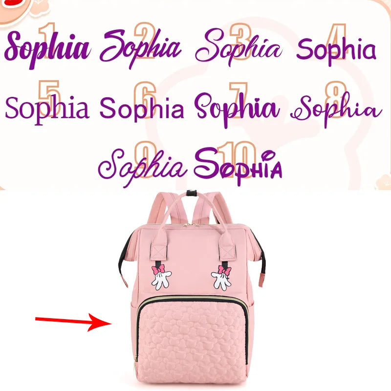 Personalized Name Mommy Bag Multi-functional Double Shoulder Storage Diaper Backpack for Outdoor Traveling Mom Gift