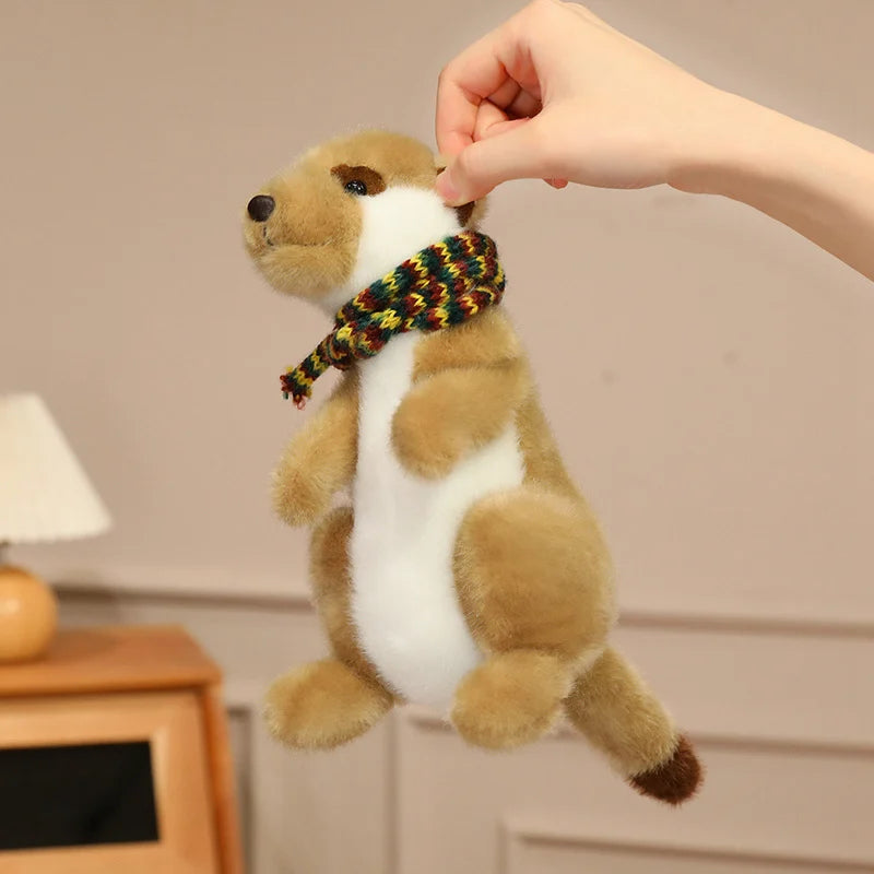 Accompanying Decoration 1pc 22cm Lovely Meerkat Plush Toy Cute Meerkat Doll With Scarf Stuffed Soft Animal Toy Kawaii Toy Gifts