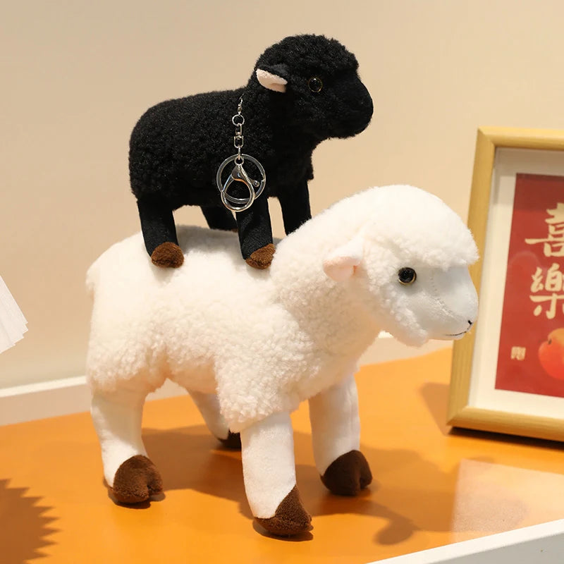 Wholesale Sale Realistic Sheep Plush Toys Soft Stuffed Standing Sheep Doll Pendants Cute Delicate Keychian Pendants Bags Decor
