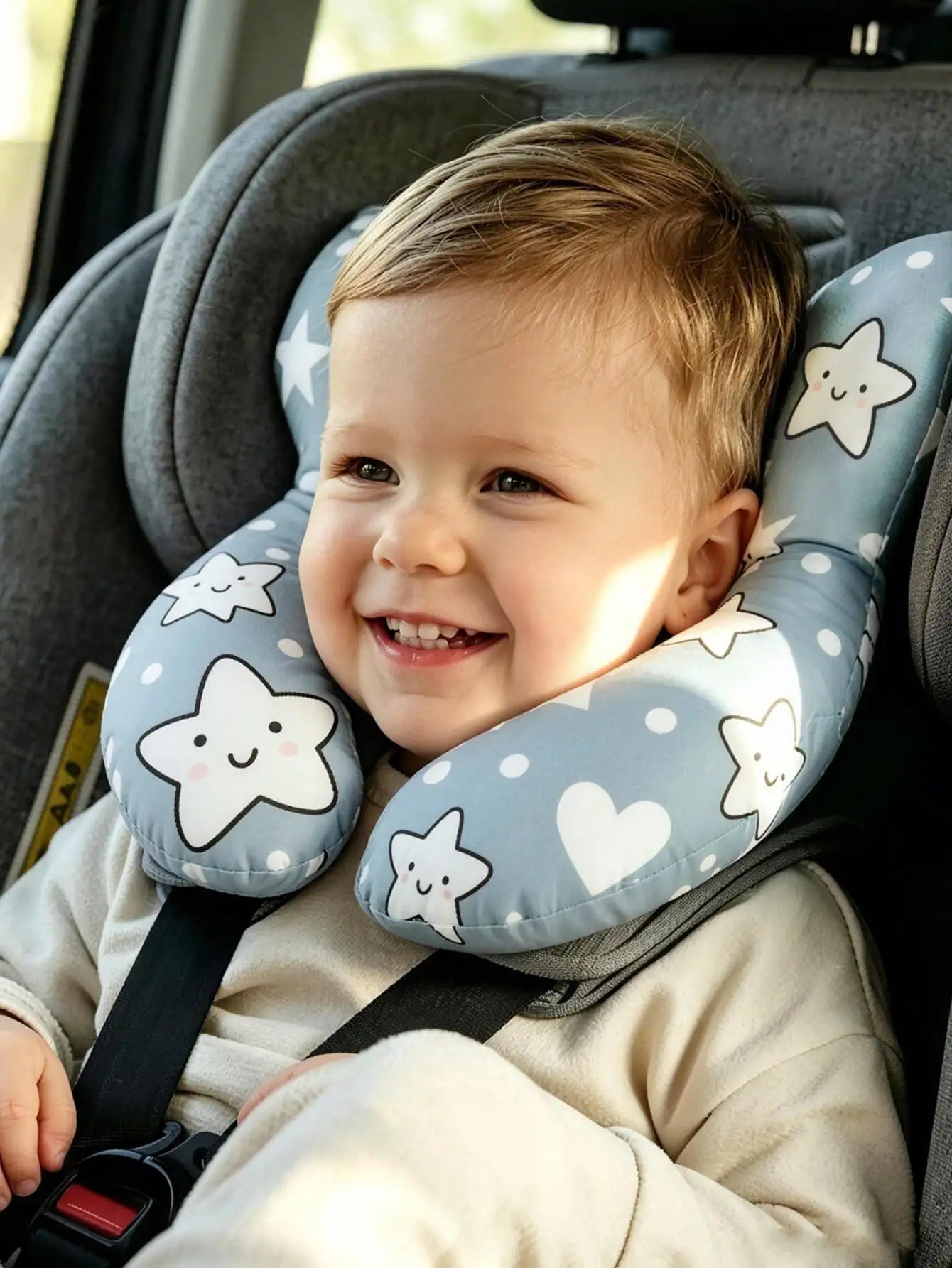 1Pc Baby U-Shaped Pillow, Infant Travel Neck Pillow, Soft-Breathable-Cute Cartoon Pattern, Soft Baby Head Support Cushion, Suitable for Car Seats, Strollers, and Travel