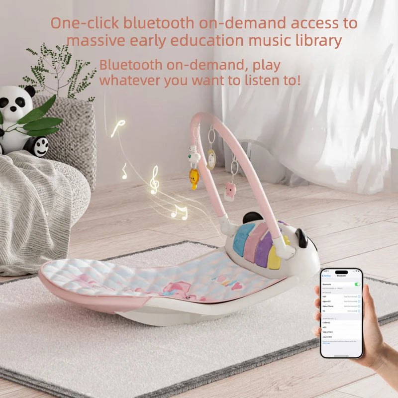 0-12 Months Baby Activity Gym: Music Play Mat with Piano Crawling Blanket & Pedal Game Pad for Newborn Fitness & Early Education
