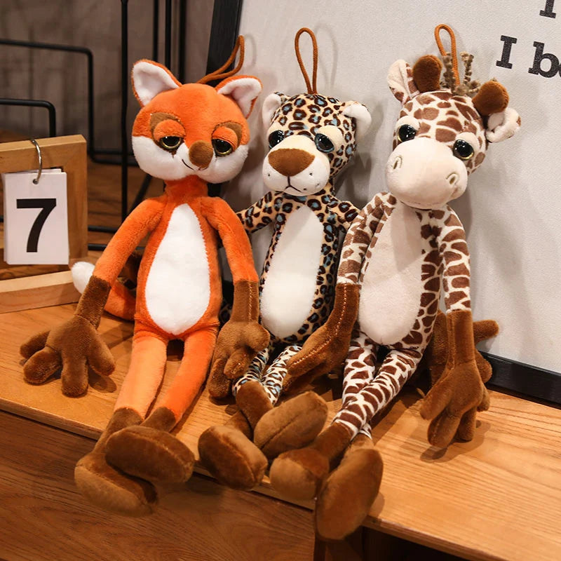Nice Kawaii Cartoon Forest Animal Lion Zebra Leopard Stuffed Plush Toy Children's Monkey Raccoon Handmade Doll Gift
