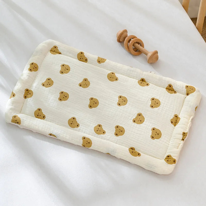 Baby Pillow For Infants 0-12 Months Velvet Bean Cushion Breathable Cotton Gauze 23x35cm