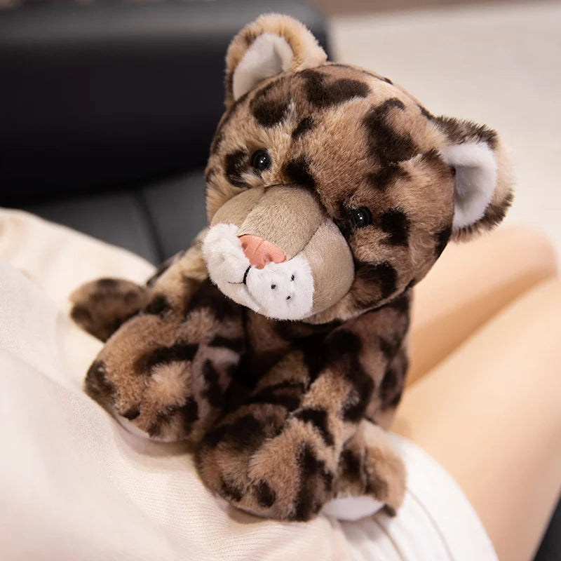 Nice 23cm Lifelike Stuffed Jungle Animal Dolls - Sitting Tiger Elephant Monkey Leopard Plush Simulation Forest Toys for Kids