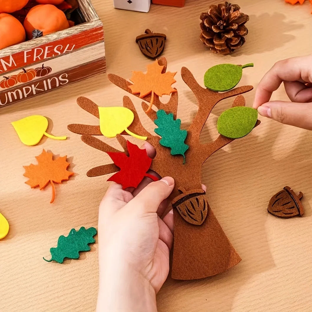 96pcs Classic Felt Tree Craft Kit  DIY Decor for Home Autumn Thanksgiving Party Gift, Tutor Door Wall Hanging Decoration