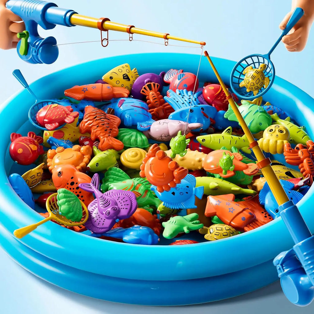 Magnetic Fishing Set Inflatable Pool Party Model Play Games & More Perfect Summer Outdoor Toy Kids for Birthday Christmas Gifts