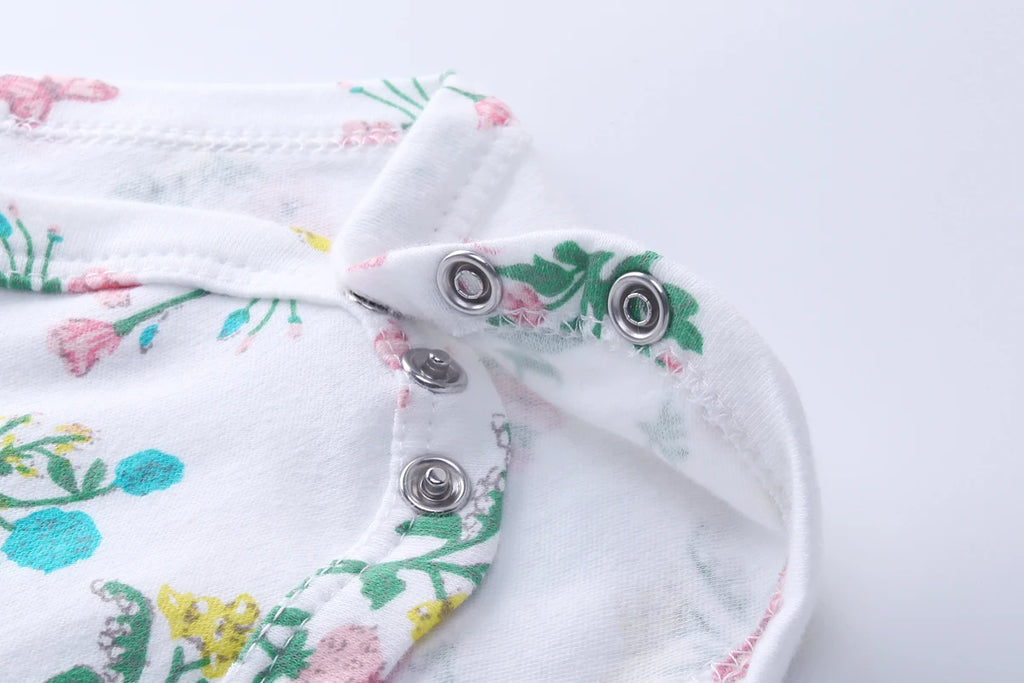 5 Pcs/Lot Cartoon Short Sleeve Baby Girl Bodysuits Soft 100%Cotton Newborn Onesies Infant Clothes