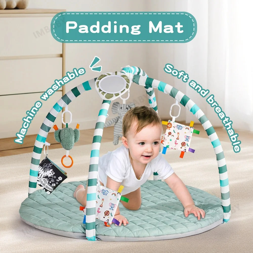 Multi-functional Baby Fitness Stand with Music Gym Activity, Comfort Toy, Blanket Pad, Early Education 0-36 Months, Newborn Gift