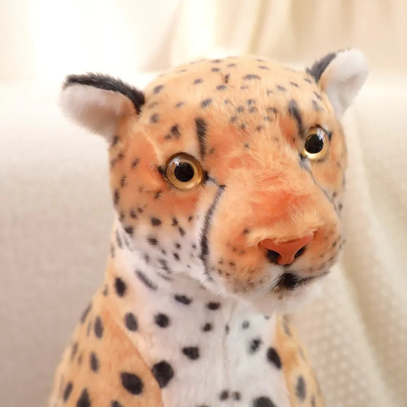 Hot Lifelike Plush Leopard Cheetah Toy Full Stuffed Forest Animal Peluche Doll Room Decor Christmas Holiday Gifts For Boys