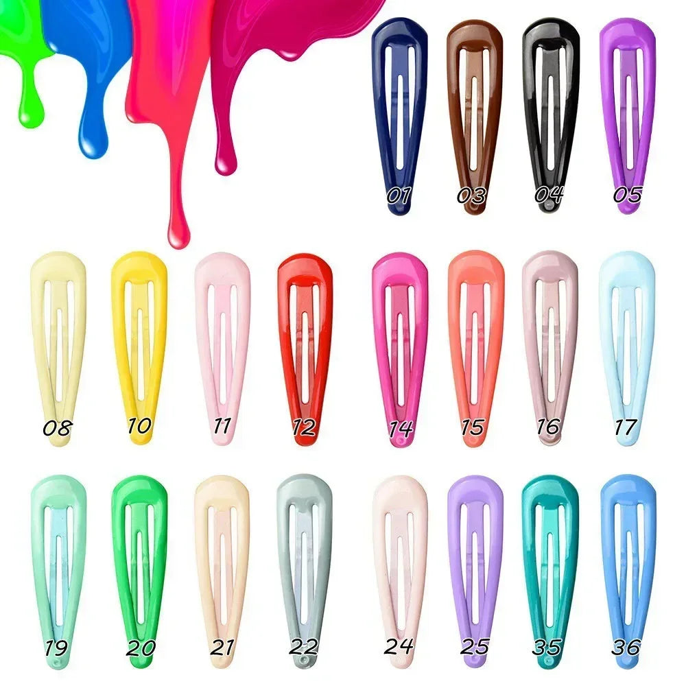 Candy Color Snap Hair Clips 2 Inch No Slip Metal Barrettes For Baby Girls Toddlers