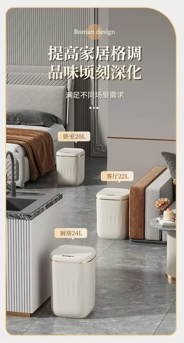 20L Smart Trash Can with Lid Waterproof Large-capacity Trash Bin Rechargable Automatic Garbage Can Fo Kitchen Bedroo Wastebasket