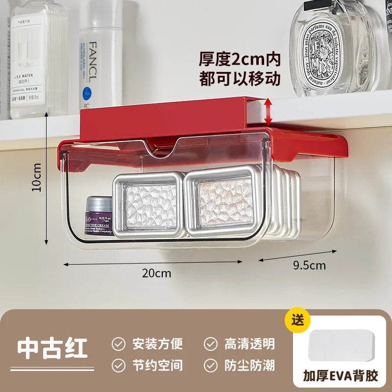 InterDesign Under-Cabinet Drawer Storage Box for Bathroom Transparent Pull-Out Organizer Model UCB-01