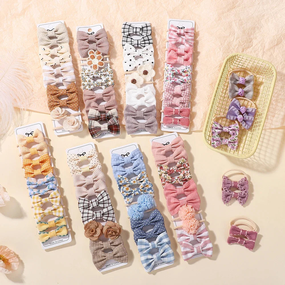 20Pcs Elastic Hair Bands for Girls Baby Scrunchies Bows Kids Hair Accessories Ties for Children