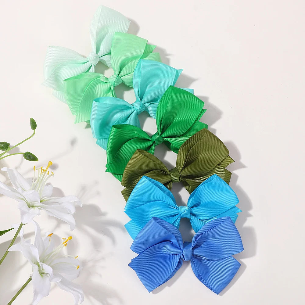 30Pcs Random Color 4.9x3.15 Inch Bowknot Hair Bangs Clips for Girls Party Travel Hairgripes Dress Up for Kids Hair Accessories