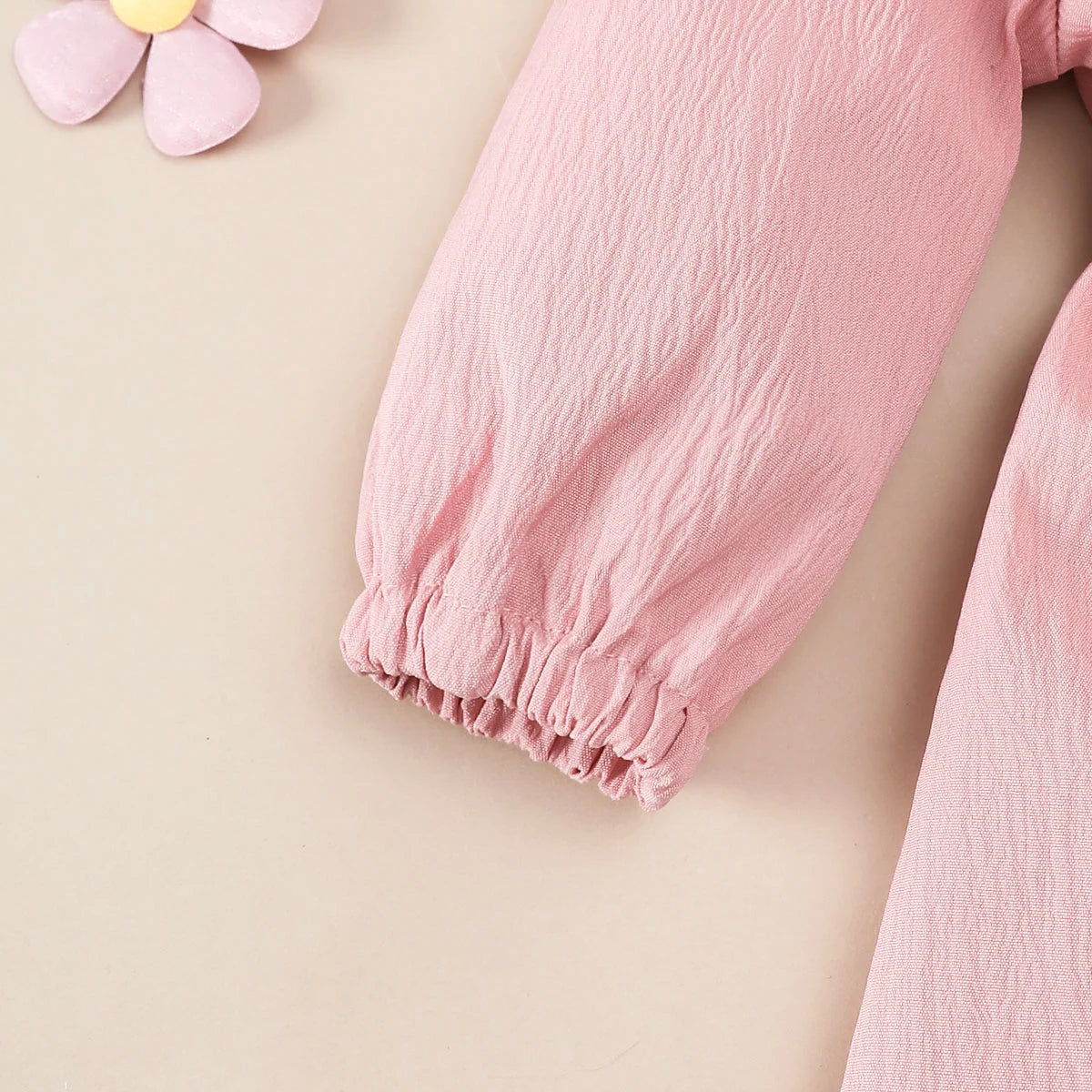 Baby clothing  Baby girl Dress Round Neck Pink Ruffled Bow Fashion Dress+Headband 0-18 Months Baby girl spring and autumn Dress