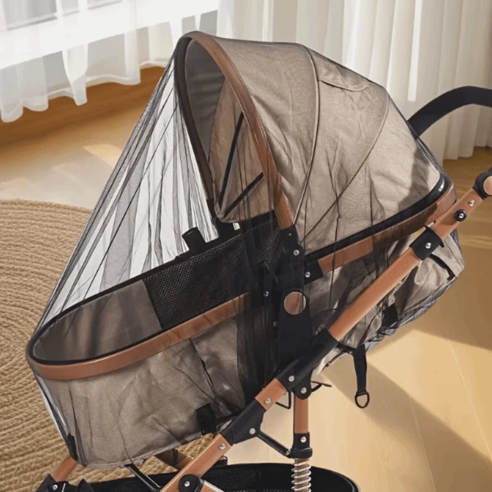 Full Coverage Pram Mosquito Net Dense Mesh Polyester Material Insect Shield Net Windproof Sunshade Snug Fit Design