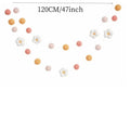 2Pcs/Set Nordic Nepal Handmade Wool Ball Pink Daisy Flower Tassel String Decoration for Home Room Wall Decoration, Storage Blue/ Fireplace Decorative Wreath