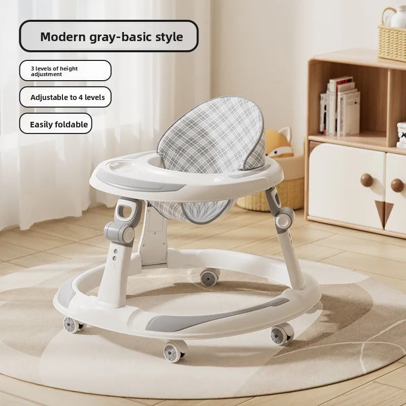 Baby Walker Foldable Multifunctional Toddler Learning Car Anti O Leg Design Adjustable Music Tray Safety Wheels W1