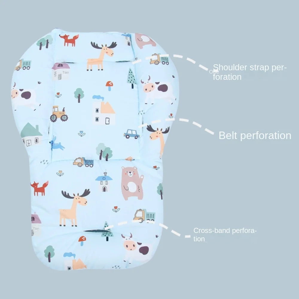 Cartoon Pattern Baby Stroller Cushion Stroller Accessories Baby Seat Cushion Pushchair Car Mat Car Seat Seat Liner