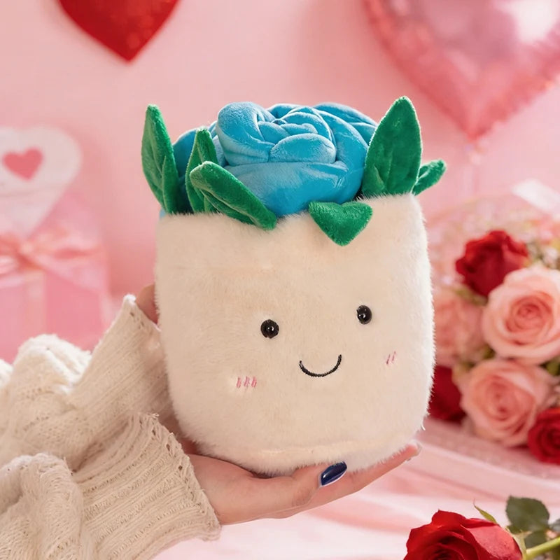 Hot 1pc 20cm Artificial Flower Plush Toy Green Plants Bloom Cactus Sunflower Soft Dolls Girls Boys Kawaii Xmas Gift Home Decor