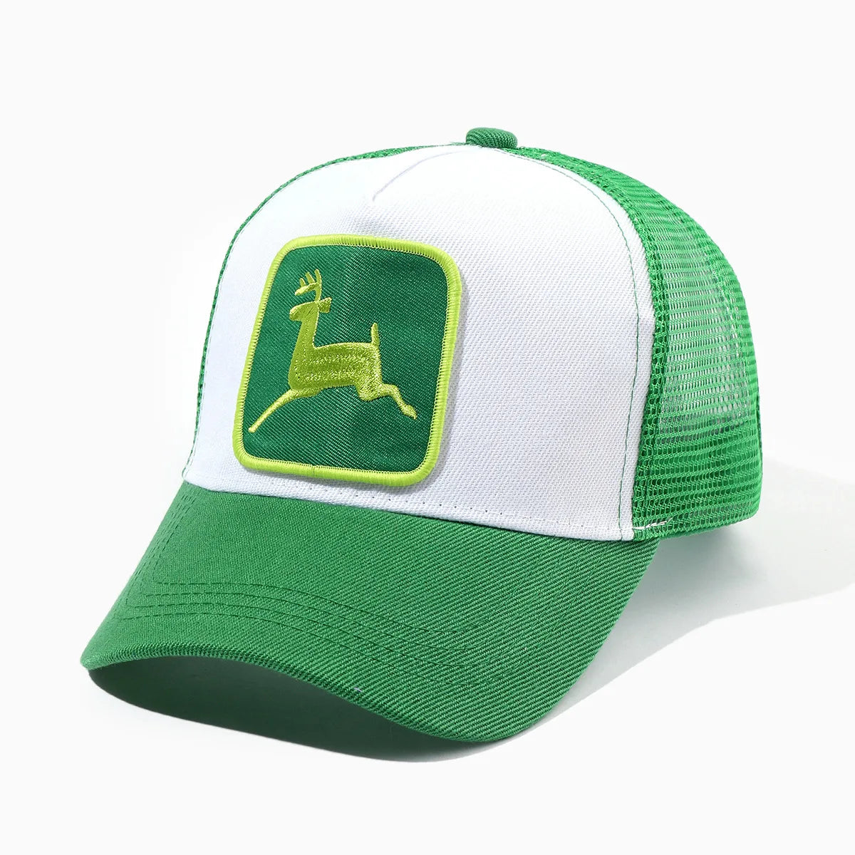 Elk Embroidery Duckbill Cap For Women Sun Protection Wide Brim Adjustable Mesh Cap Ekdb