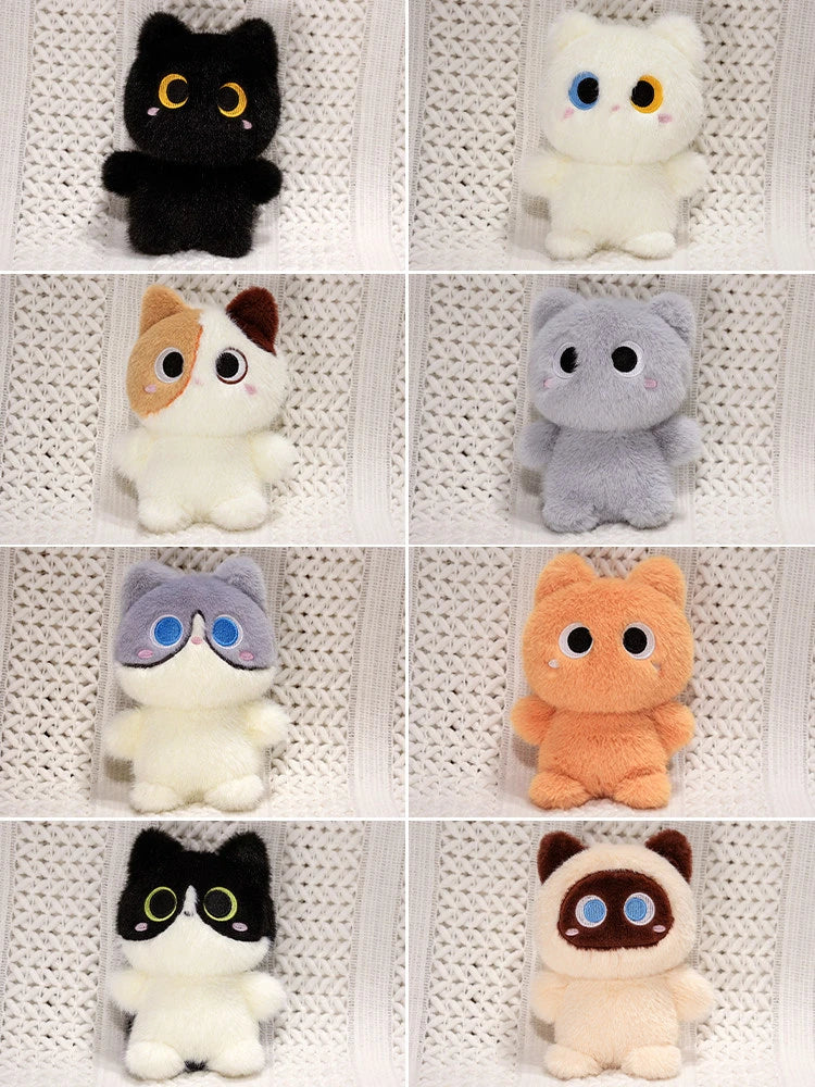 20CM Soft Siamese Cat Stuffed Plush Toy Orange & Black Kitten Animal Doll Cute Birthday Gift for Kids