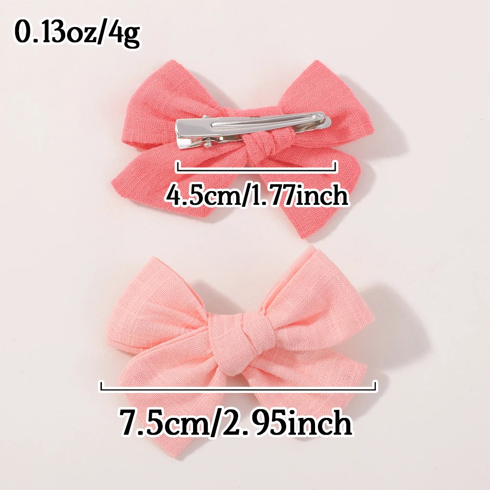 20Pcs random color cloth bowknot hairgripes cheer bows solid color girls hair bangs hair clip casual children's hair accessories