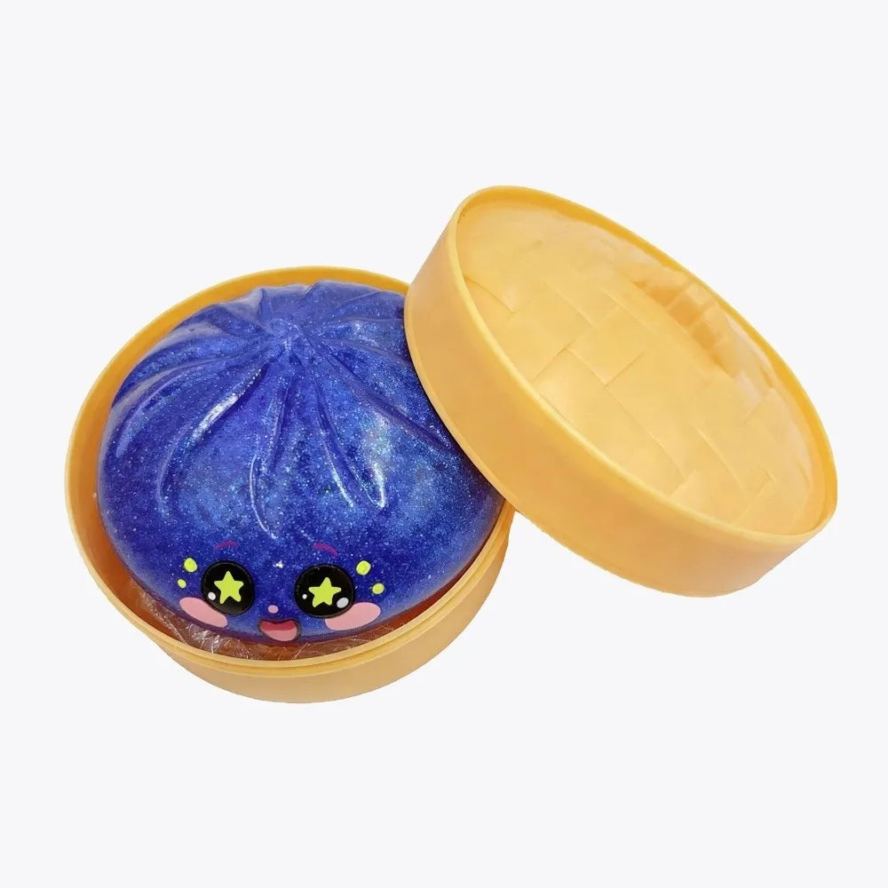 Glitter Dumplings Squishy Toy Soft with Steamer Squishy Toy Slow Resilience Fidget Stress Relief Sensory Ball
