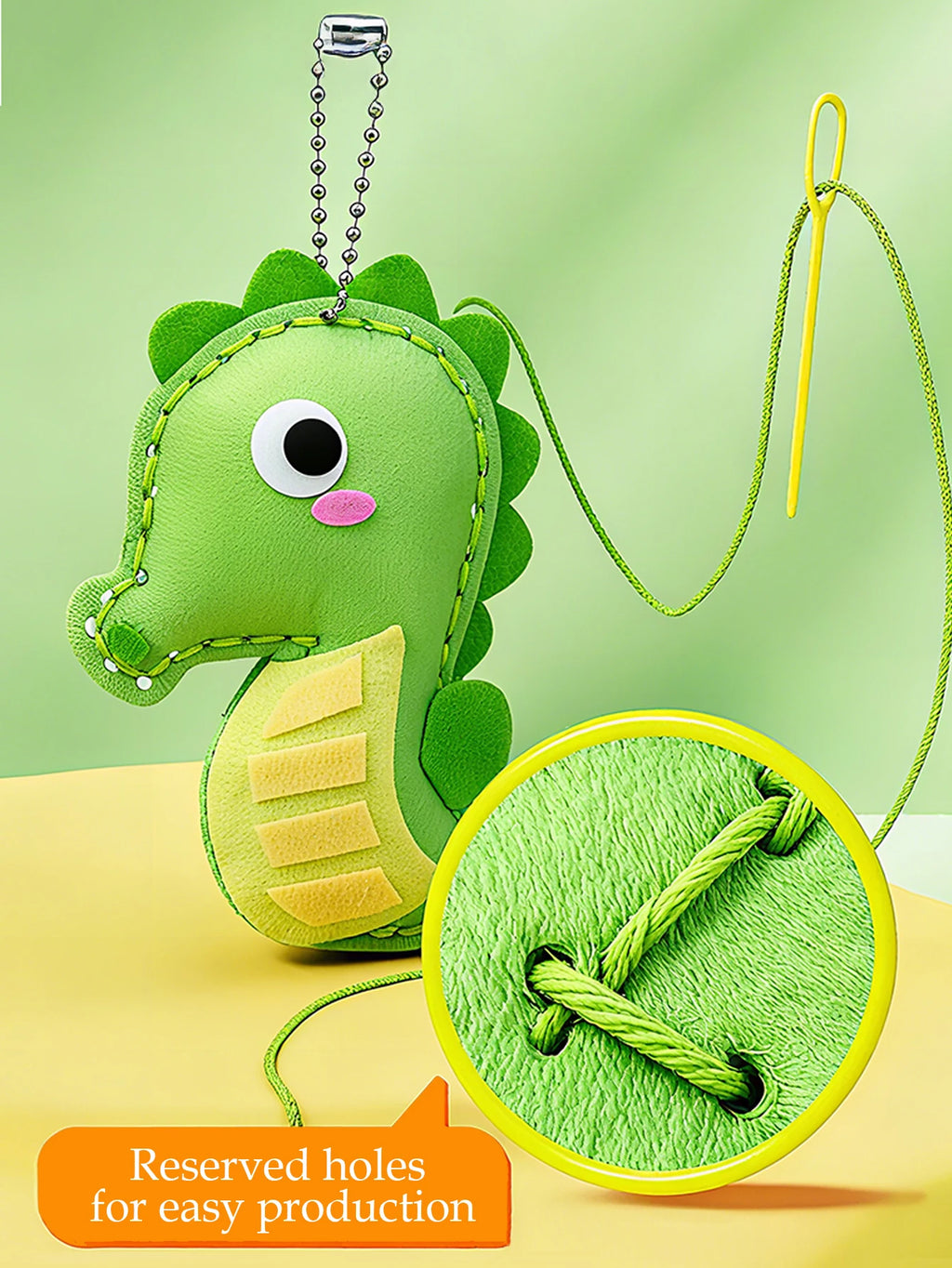 DIY Sewing Toys for Kids, Make Milk Tea Ocean Animal Plushie Craft Set Handmade Fabric with Holes and Threads Gifts