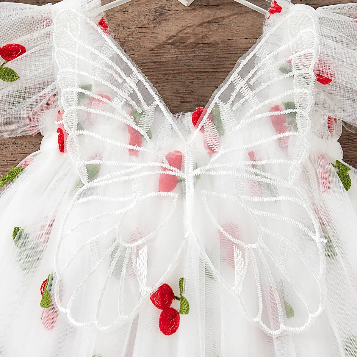 Girls' Dress Summer Lace Floral Print Cute Princess Baby Girl Dress Adorable Wedding Flower Girl Outfit