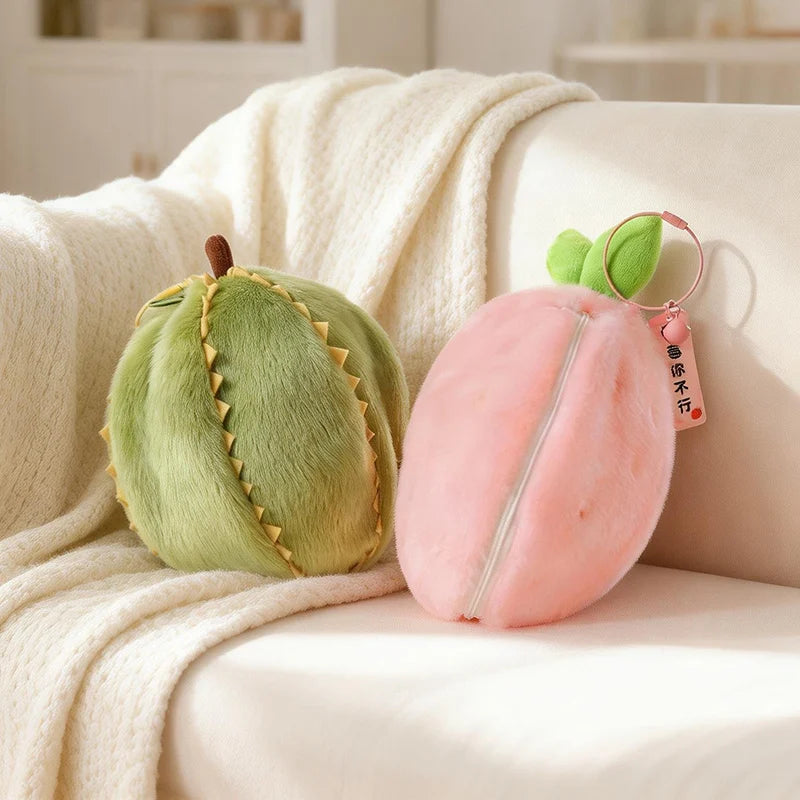 Hot Cute Fruit Bunny Plush Toy Creative Durian Pineapple Carrot Strawberry Turn Into Rabbit Soft Doll Birthday Christmas Gift