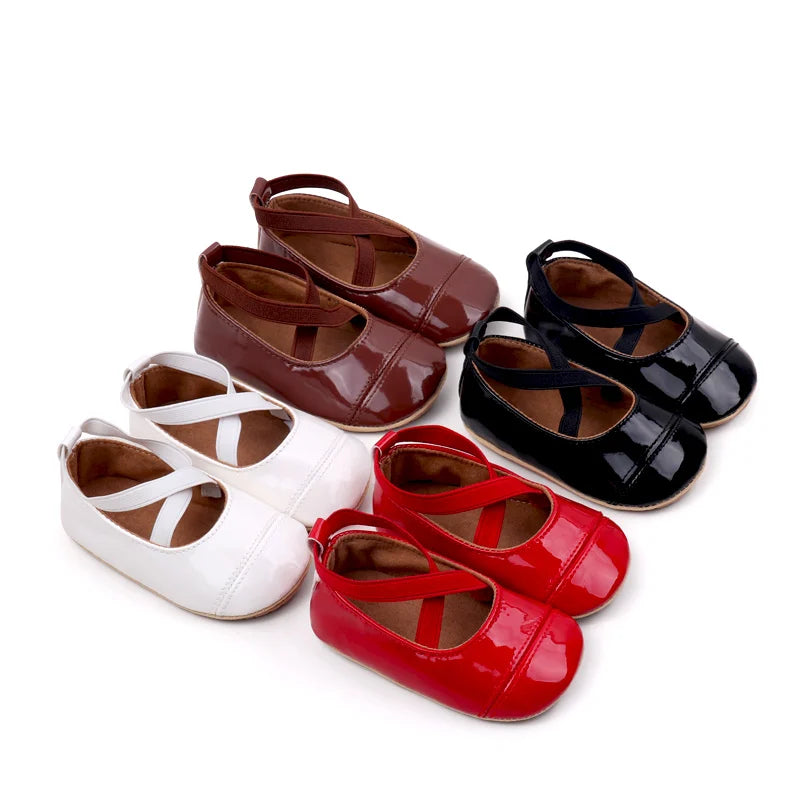 2025 Spring And Autumn Baby Girls First Walking Outdoor Toddler Shoes With High Quality PU Leather For 0-18M Baby Princess Shoes