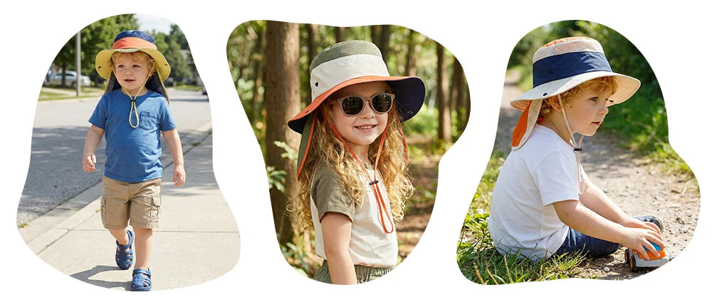 Children Summer Hat for Girls Boys Quick-dry Shawl Kids Bucket Hats Beach Travel Children Panama Kids Sun Cap 4-10Y