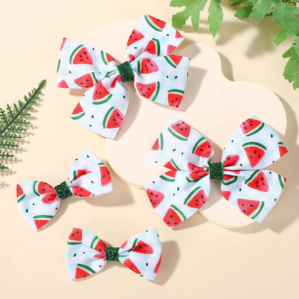 Watermelon Pattern Kids Hair Clips Set 4 Pack For Girls Beach Vacation Hair Accessories