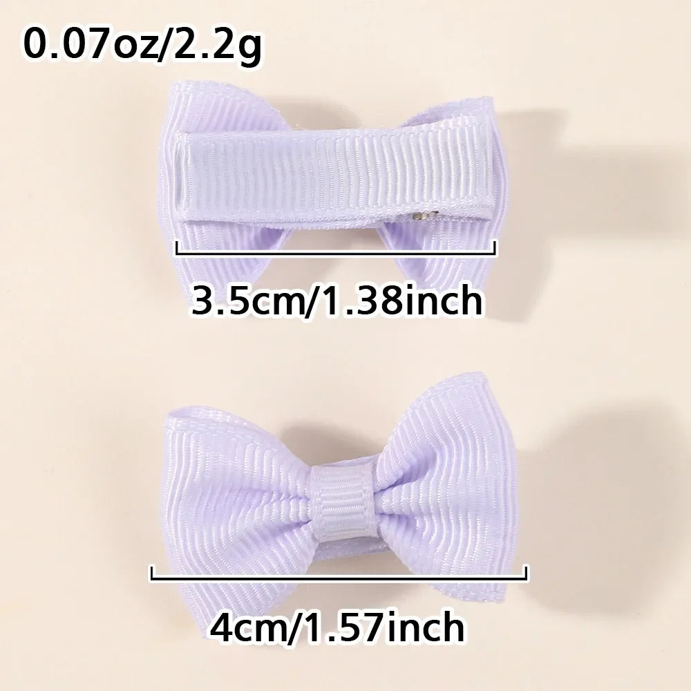 BABY BOWS 20/24/30Pcs Rainbow 1.5'Mini Bowbots Fabric Hair Clips for Girls Colorful Headwear Kid Non Harmful To Hair Accessories