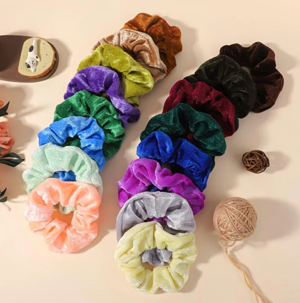 16pcs/set Velvet Round Frame Flexible Hair Ring for Girl Hair Holder Horsetail Head Rope Rubber Strapping Hair Accessories Gifts