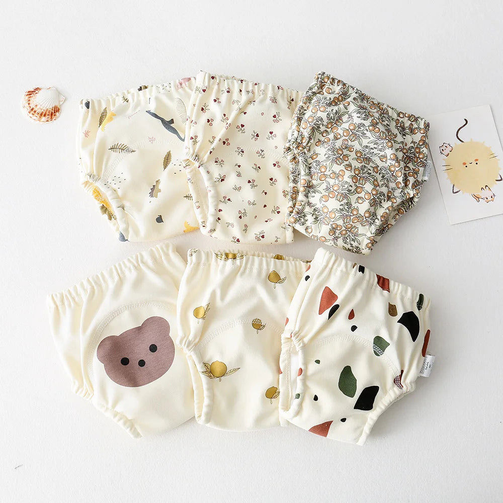 Newborn Baby  Diapers Washable Reusable Nappies Grid Eco Friendly Cotton Baby Cloth Training Pant Cloth Adjustable Diaper