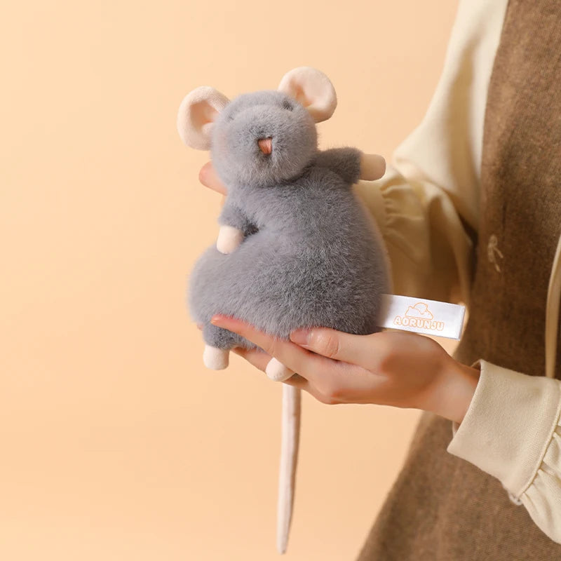 Ncie 1pc 15/21cm Cute Flower Branch Mouse Plush Pendant Kawaii Mouse Backpack Decro Stufffed Animal Happy Birthday Gifts