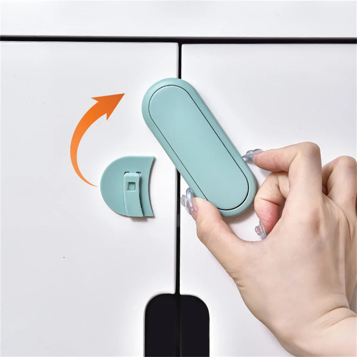 5/10 Pcs Baby Anti Pinch Hand Invisible Lock Children's Drawer Safety Latch Cabinet Door Protection  Opposite Door Wardrobe Lock