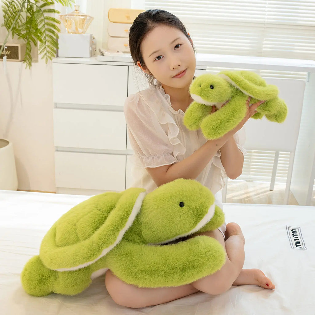 New Lovely Turtle Plush Toys Cozy Fluffy Lying Prone Cartoon Tortoise Throw Pillow Back Cushion Kawaii Home Decor Funny Gift