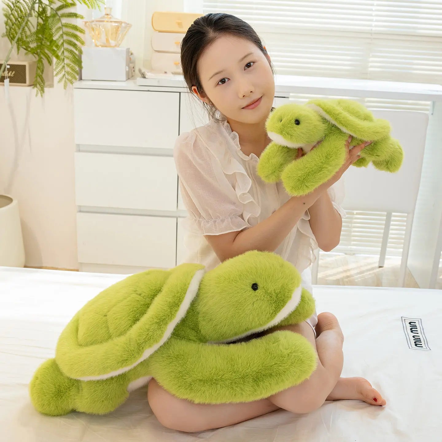 New Lovely Turtle Plush Toys Cozy Fluffy Lying Prone Cartoon Tortoise Throw Pillow Back Cushion Kawaii Home Decor Funny Gift