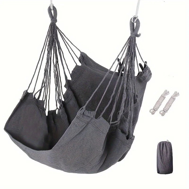 Leisure Fabric Hammock Swing Chair With Storage Bag For Outdoor Patio Relaxation