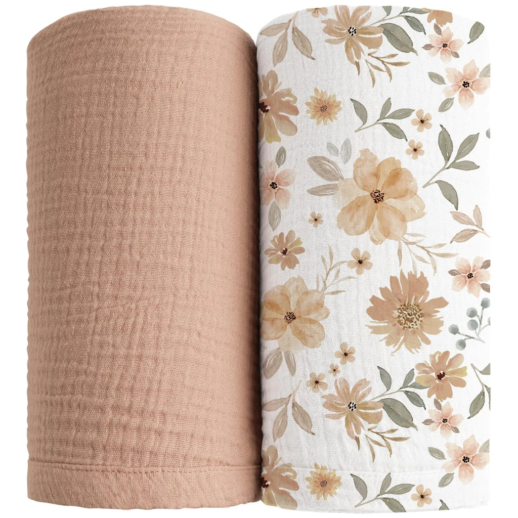 2PC Cotton Muslin Baby Swaddle Blankets Bedding Soft Receiving Blanket Newborn Baby Wrap Stroller Cover Babies Acceesories