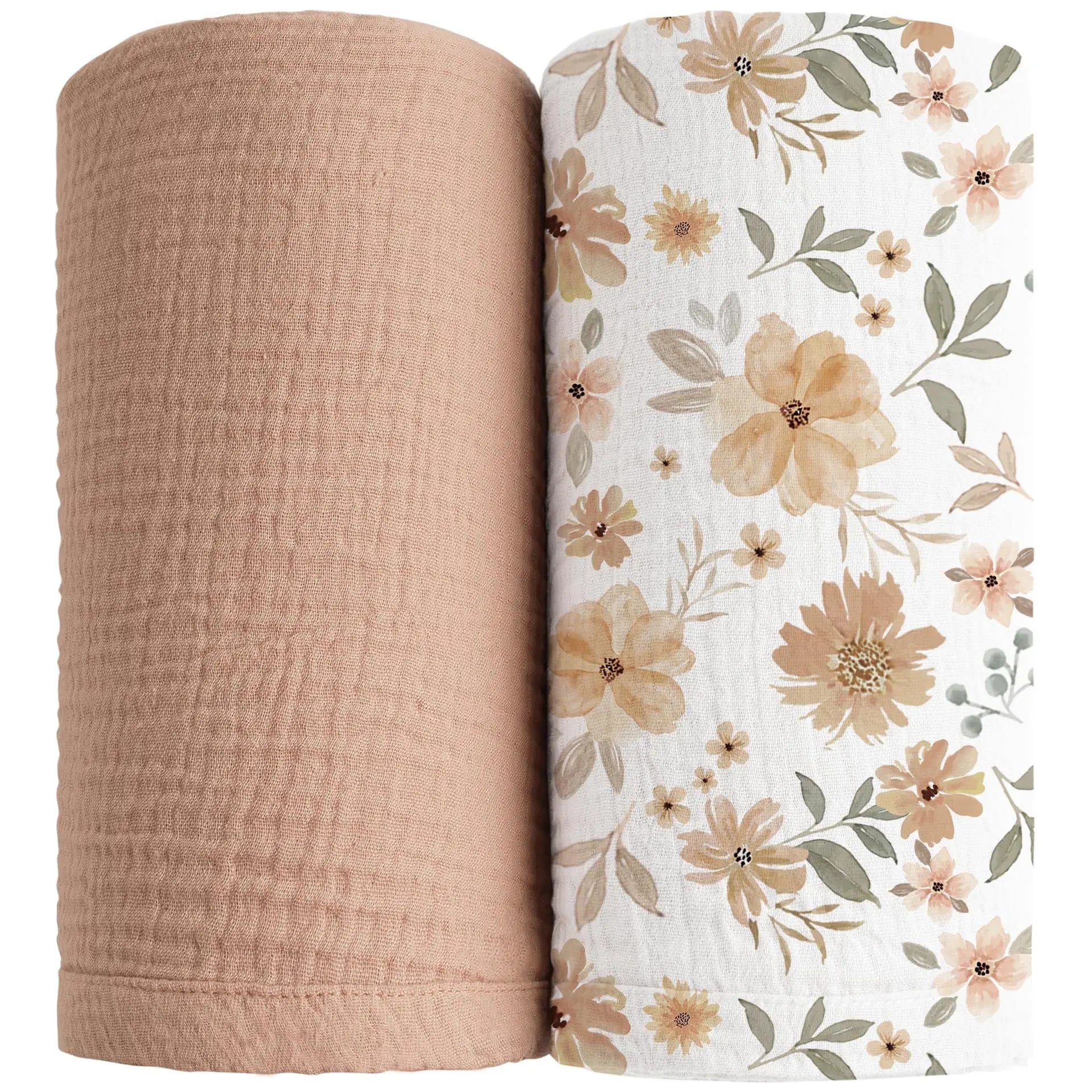 2PC Cotton Muslin Baby Swaddle Blankets Bedding Soft Receiving Blanket Newborn Baby Wrap Stroller Cover Babies Acceesories
