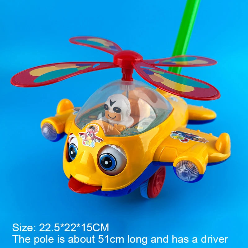 Baby Walker Toy Hand Push Toddler Toy Plane Car Toys Push Along Walking Toy for Kids Children Boys Girls Outdoor