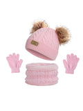 European And American Style Children'S Hat Scarf Gloves Three-Piece Set Autumn Winter Single Ball Baby Infant Casual Versatile