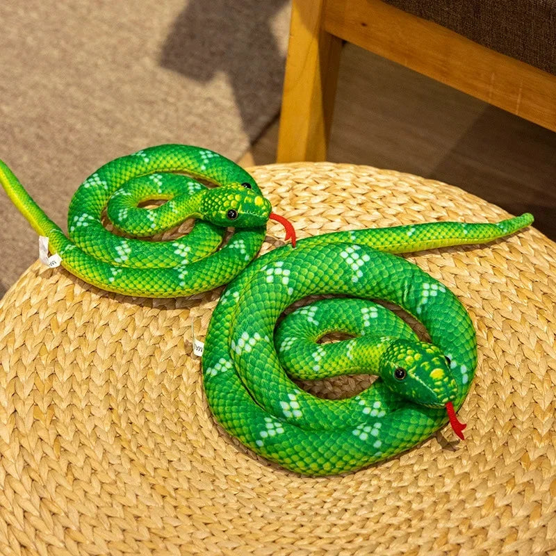 Hot Children's Simulated Snake Plush Toy Prank Play Props Creative Cartoon Doll Boy Gift Soft Fabric Home Garden Decor
