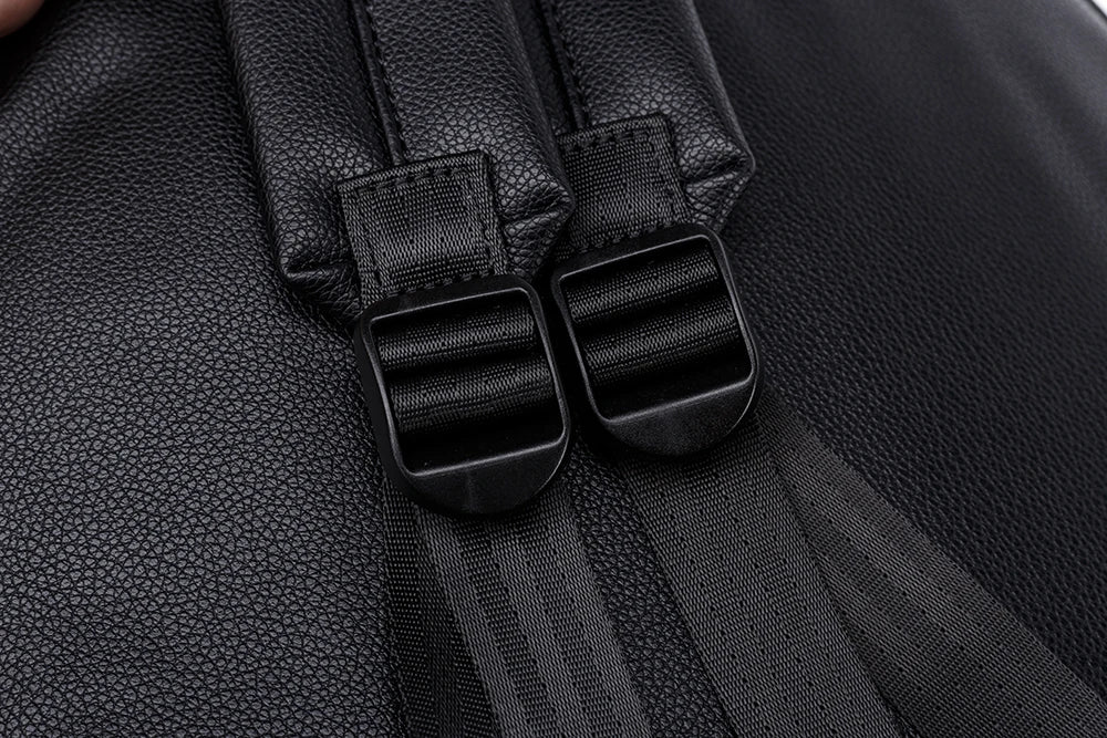 New Fashion PU Black Diaper Backpack for Baby Large Capacity Waterproof Pockets Diaper Bag for Mother Travel Stroller Bag