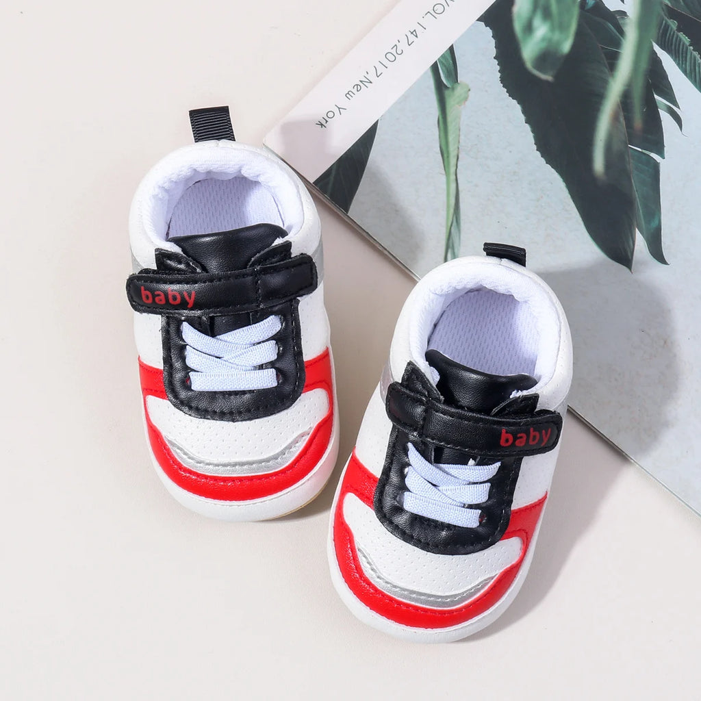 Hot Selling Newborn Baby Boys And Girls First Walking Causal Shoes Outdoor Anti Slip TPR Soles For Baby Unisex Toddler Shoes